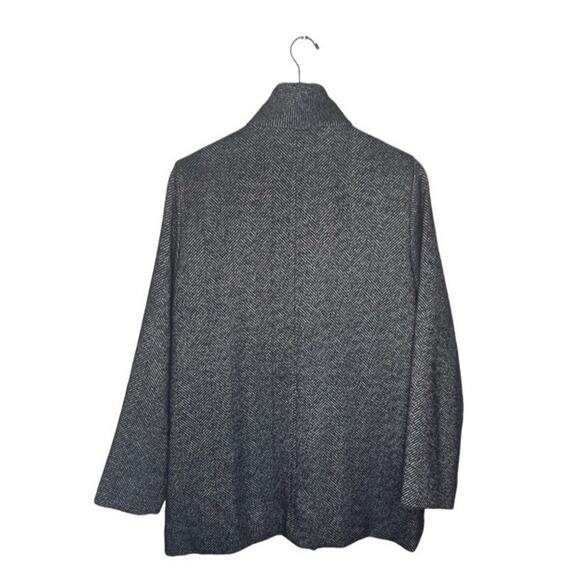 Old Navy Soft Brushed Herringbone Wool Blend Jacket Size Large Navy Gray *FLAW* - Picture 7 of 13